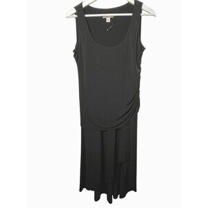 Boston Proper Muse Black Maxi Dress Women’s Small Sleeveless Ruched Hem